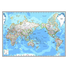 Jido.com 現代雙面覆膜型世界地圖 中 150 x 110 cm, 1個