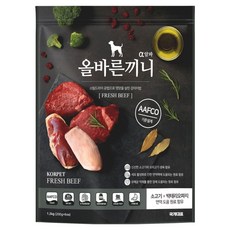 국개대표 올바른끼니 강아지 알파 소고기 기능성 사료, 1.2kg, 1개, 소