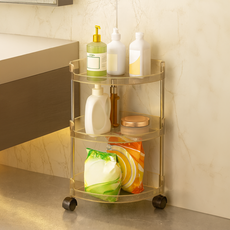 活用滿分 多功能轉角層架 收納整理架 3層, 透明, 1個