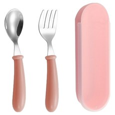 레벨굿즈 304 스텐 스푼포크 세트, 레드, 1세트, 스푼 + 포크 + 케이스