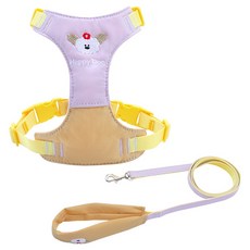 파스텔펫 반려동물 해피도그 하네스 리드줄, 퍼플, 1개