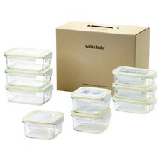 글라스락 클래식 옐로우에디션 알찬구성 선물세트, 1세트, 직사각400ml,직사각715ml,정사각490ml