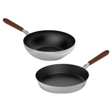 알텐바흐 파인우드 통5중 실속 스텐팬 2개, 혼합색상, 프라이팬(28cm) + 웍팬(28cm), 1세트