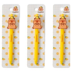 카피바라 부드러운 아크릴 젤펜 레몬 0.5mm, 혼합색상, 3개