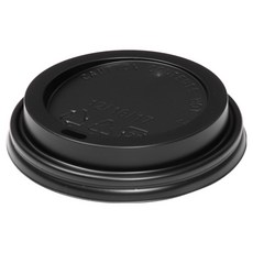 Happypack 紙杯通用打孔杯蓋 黑色, 平面型, 1000入, 1個