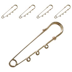 Veno 時尚胸針 服飾修補 裝飾別針 60mm, 金色, 5個