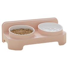 파스텔펫 반려동물 파스텔 더블볼 식기, 핑크, 1개