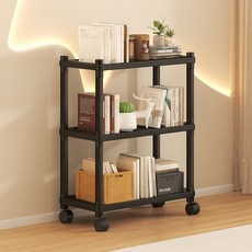 3단 심플 선반 61cm, 검정색, 1개