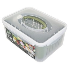 데일드 채소 과일보관 밀폐용기 채반포함 올리브그린, 1개, 3.6L + 채반