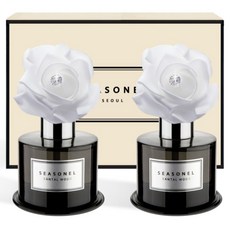 시즈넬 퍼퓸향 디퓨저 화이트 로즈 블랙에디션 2p 세트 120ml, 샌탈 우드 향, 1세트