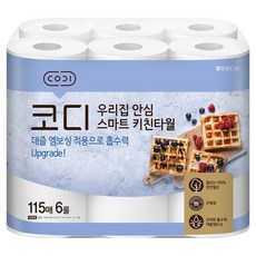 CODI 我們家安心智慧天然紙漿廚房紙巾, 6捲, 1個