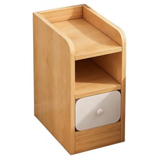 極美家居 北歐楓木床頭櫃 20cm, 北歐楓木 + 白面單抽屜, 1個