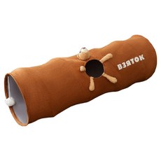 寵物星樂園 自嗨可折疊貓咪隧道玩具, 棕色小熊, 1個