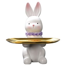 鍍金底座兔子飾品託盤 BRP1869, 紫色