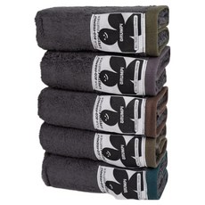 Broomphy 高級毛巾5件組禮盒, 深灰色, 1套