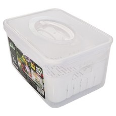 데일드 채소 과일보관 밀폐용기 채반포함 화이트, 1개, 5L + 채반