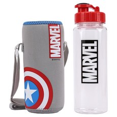 LiLFANT 漫威潛水布料水瓶 + 束口袋組, 混合色, 1套