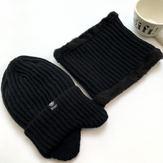 勒米達 男士防寒毛帽 + 頸圍套組