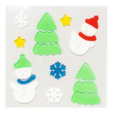 minhwashop 聖誕節果凍貼紙 I250032E, 聖誕樹雪人