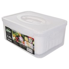 데일드 채소 과일보관 밀폐용기 채반포함 화이트, 1개, 3.6L + 채반
