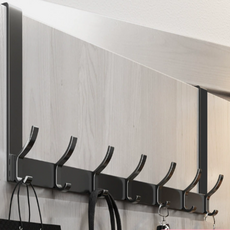 Heydam 多用途14孔門後掛衣架, 黑色, 1個