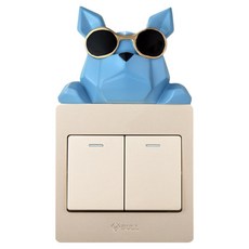 KODACHIEF 稀有開關插座貼紙, 天藍色鬥牛犬
