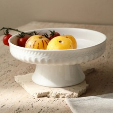 Daparang 增高高腳奢華餐廳水果冰淇淋盤 大 HJ0366, 白色, 1個