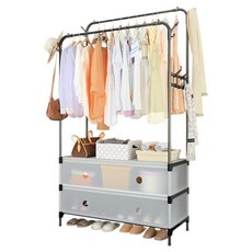 門板收納式雙桿掛衣架 衣架, 單一顏色