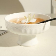 Daparang 增高款 高腳 奢華餐廳 水果冰淇淋盤 小 HJ0366, 白色, 1個
