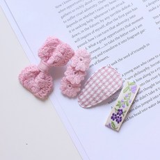 아기코끼리 파스텔 레이스 헤어핀 4종 세트