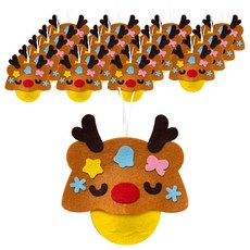 minhwashop 聖誕節不織布氣氛燈DIY套組 魯道夫 S250064C, 混合色, 20套