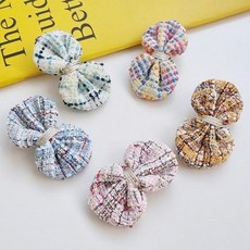 小象 蝴蝶結粗花呢抓夾5件組