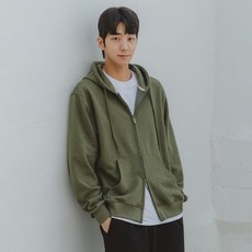 앨빈클로 남녀공용 무지 레귤러핏 투웨이 기모 후드집업 AZH673