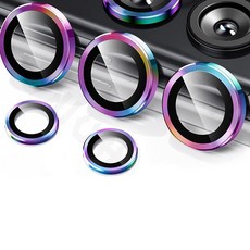 폰위드 메탈링 카메라 렌즈 휴대폰 액정보호필름 세트 오로라, 1세트