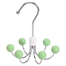 前程似錦 多用途360度旋轉6孔包包掛架 帽子領帶衣架 掛衣架, 綠色, 1個