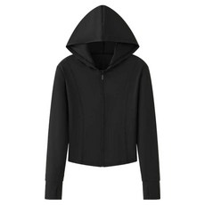 女神 女款跑步瑜珈健身簡約修身連帽拉鍊外套 YFH82