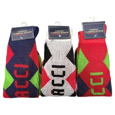 CAPACCI 冬季過膝運動襪 3雙組, 紅色, 白色, 藍色, 1套