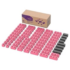 포아트 상상블럭 시즌1 소프트 대형 쌓기 빅블럭 68p + 스티커 2p 세트, 핑크, 1세트