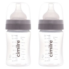시밀레 클래식 와이드형 PP 젖병, 그레이, 160ml, 2개