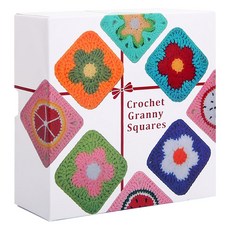 Knitt 影片 20款設計 鉤針花樣 The Granny Square 卡牌組 圖案指南, 1個, 多色