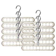 마샤투 공간 절약형 9홀 매직 옷걸이 정리대, 반투명, 10개