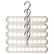마샤투 공간 절약형 9홀 매직 옷걸이 정리대, 반투명, 5개