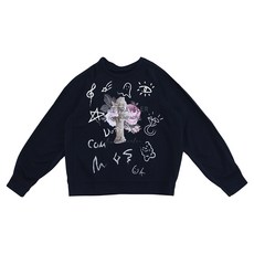 꼼빠니아 여성용 레터링 프린팅 라운드넥 맨투맨 CACW0-WKL020