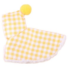 랜보어 앵무새 폼폼 체크 극세사 망토 옐로우 L, 1개