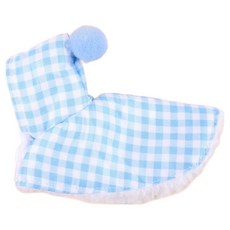 랜보어 앵무새 폼폼 체크 극세사 망토 블루 S, 1개