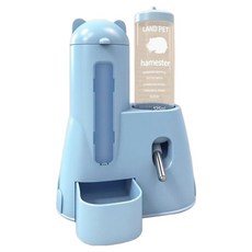 랜보어 햄스터 곰돌이 반자동 급수식기 14 x 11 x 18 cm, 블루, 1개