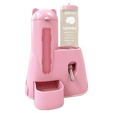 랜보어 햄스터 곰돌이 반자동 급수식기 14 x 11 x 18 cm, 핑크, 1개