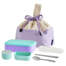 SiliPot 頂級矽膠外帶便當盒全套組, 水漾紫, 1套
