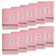 타올쿤 라인 보더 페이스타올 220g 30수 코마사, PINK, 10개