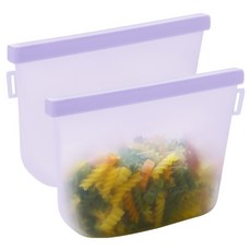 Nature Living Relieve 雙層鎖矽膠夾鏈袋 紫色, 2個, 1入, 1000ml
